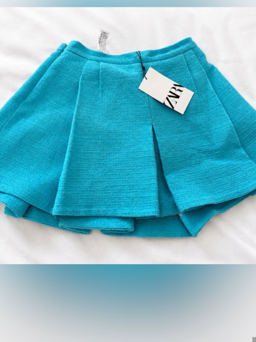 Zara Turquoise Textured Mini Skirt